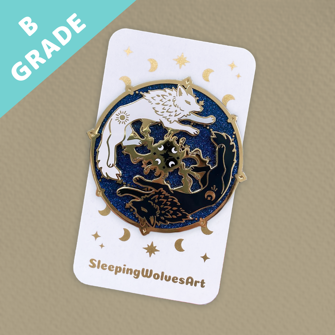 Day & Night Wolves Cycle Spinning Pin