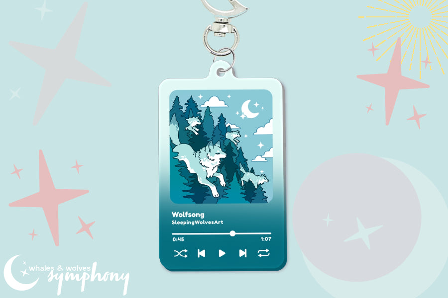 Wolfsong Music Player Acrylic Charm