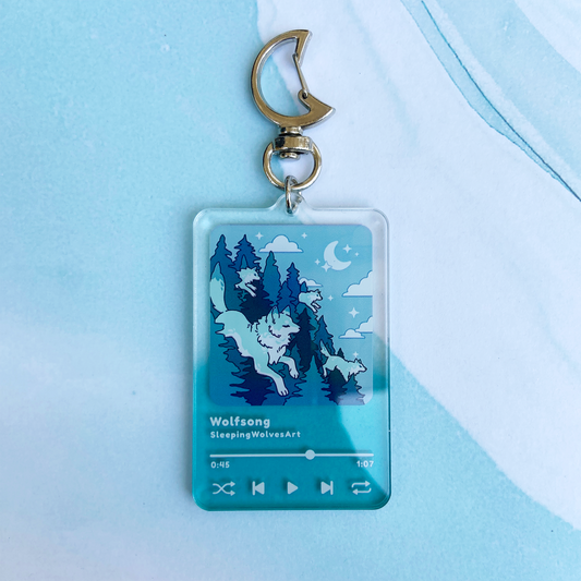 Wolfsong Music Player Acrylic Charm