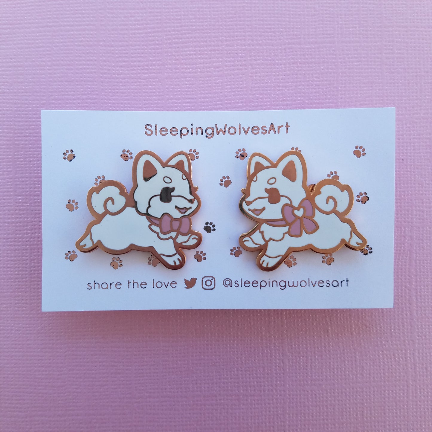 Cream Shiba Inu Puppy Collar Pins