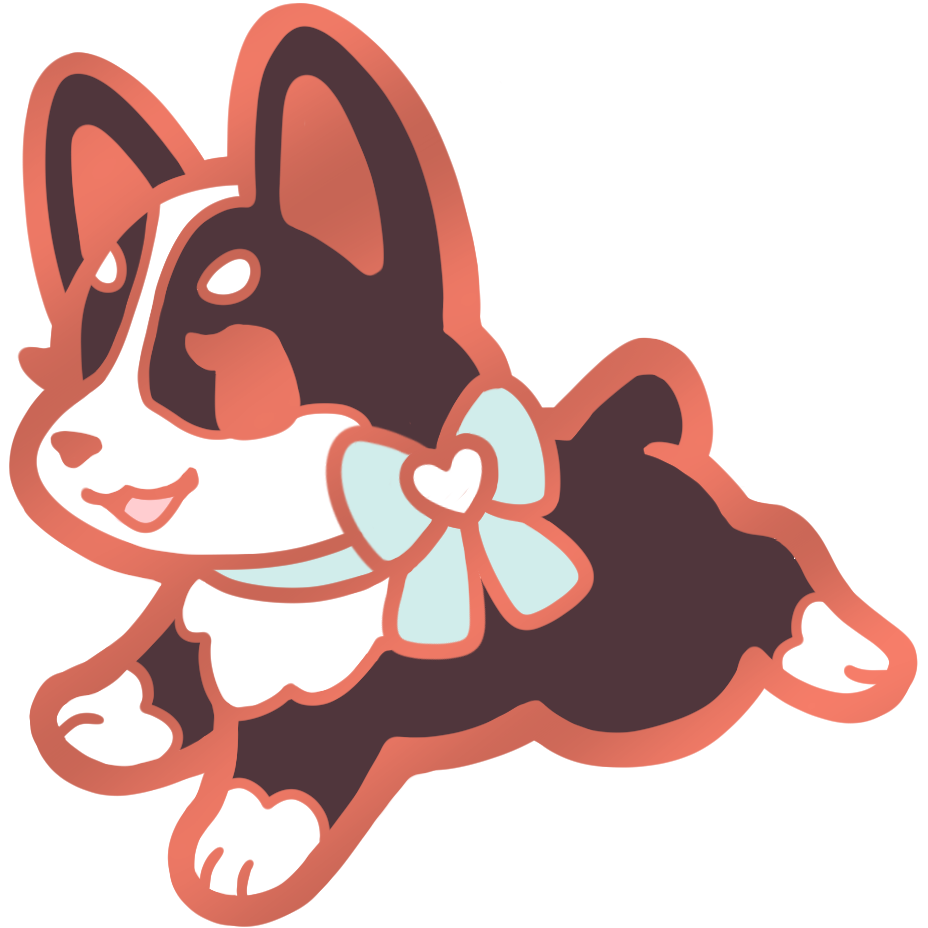 Corgi Puppy Collar Pins - Black Mint