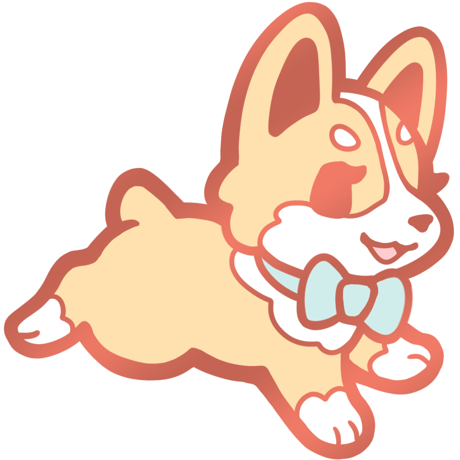Corgi Puppy Collar Pins - Orange Mint