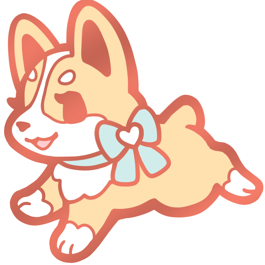 Corgi Puppy Collar Pins - Orange Mint
