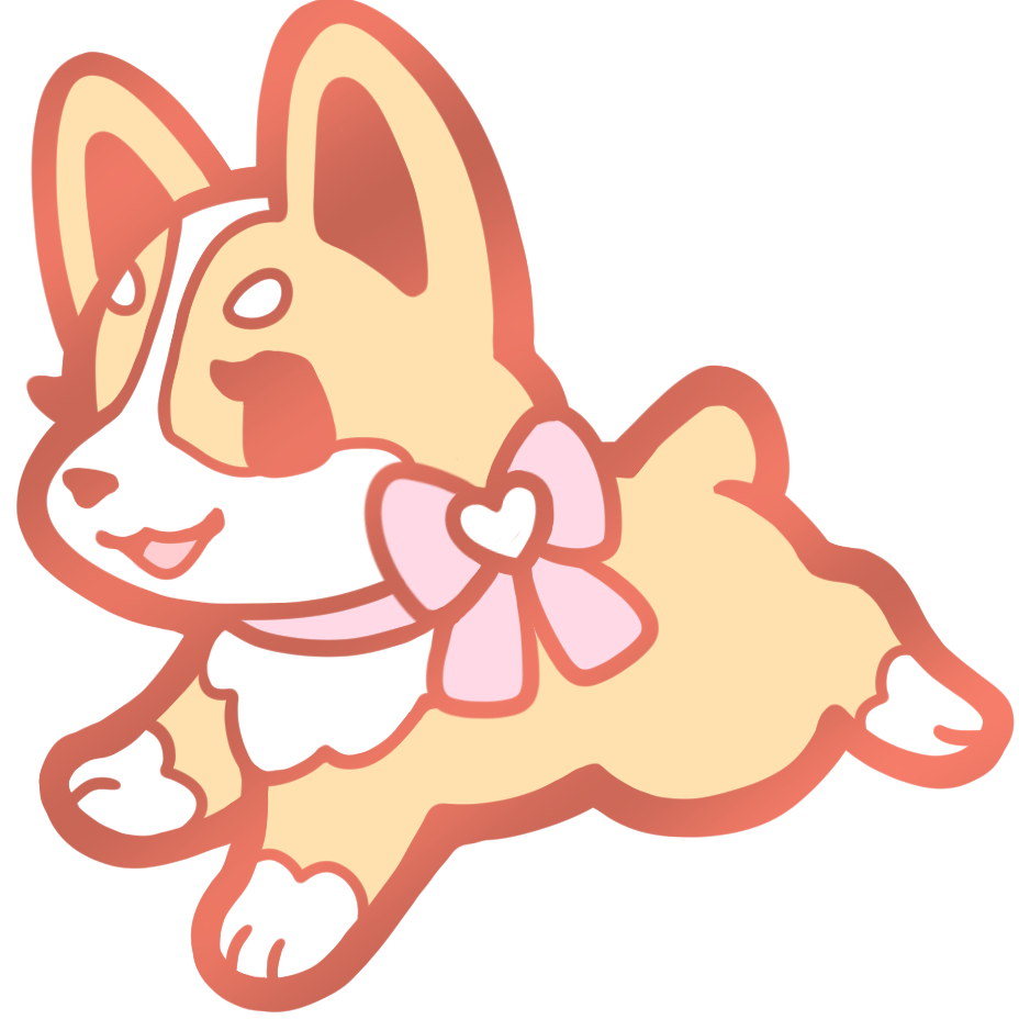 Corgi Puppy Collar Pins - Orange Pink
