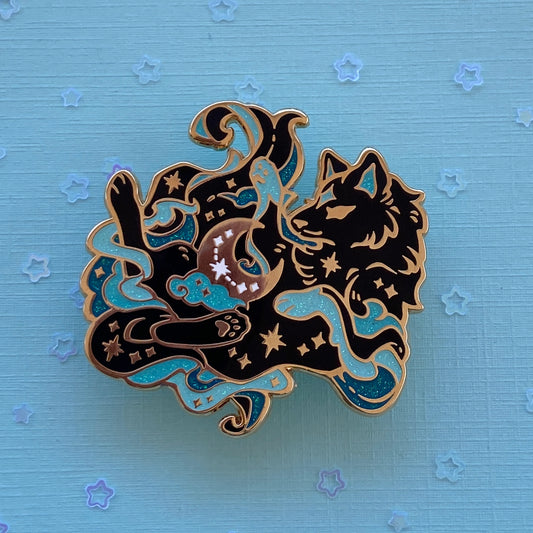 Moon Holder Wolf - Night Sky