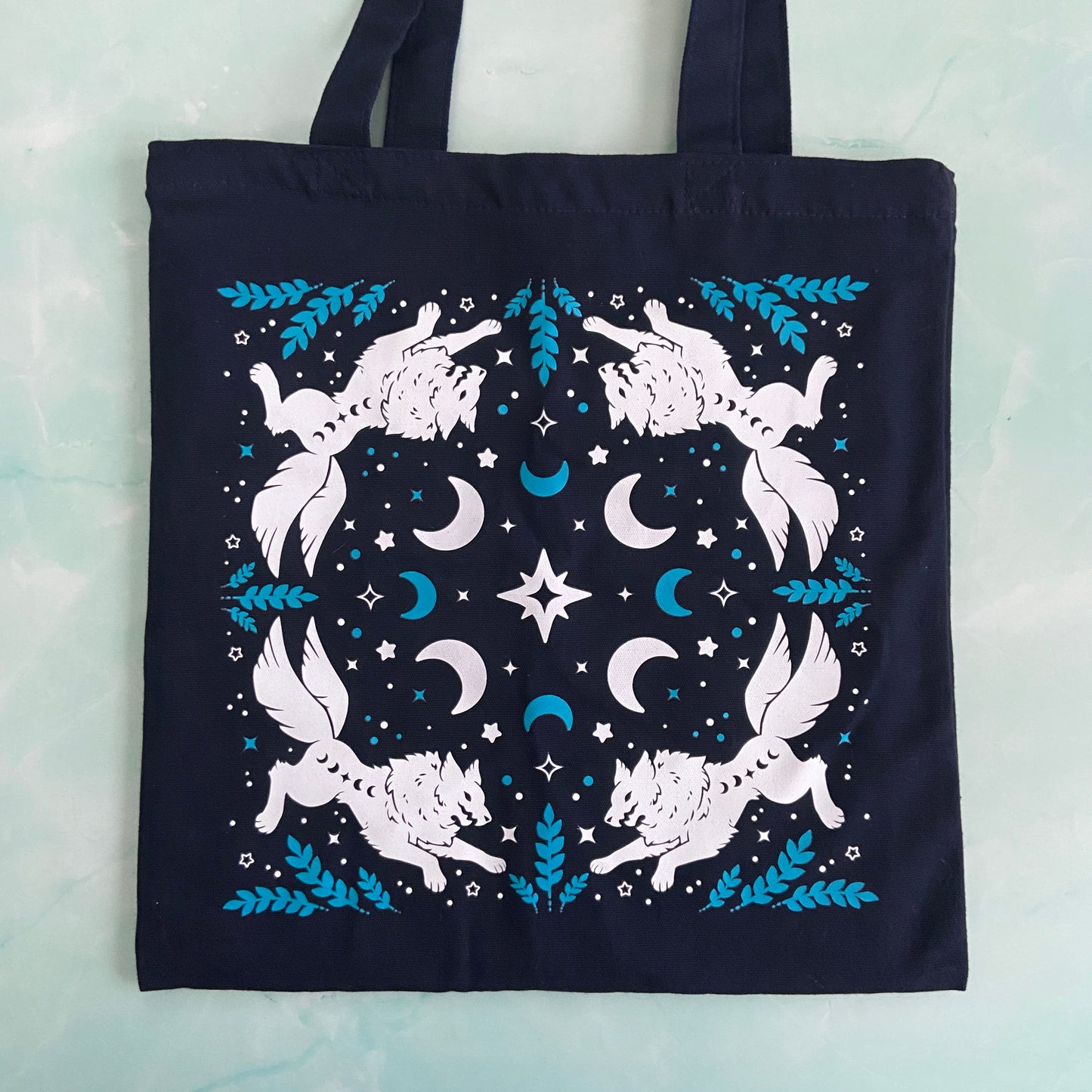 Wolf Tote Bag - Navy