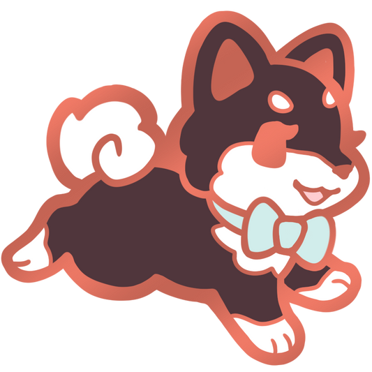 Shiba Inu Puppy Collar Pins - Black Mint