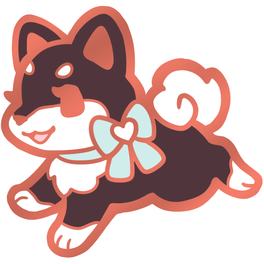 Shiba Inu Puppy Collar Pins - Black Mint