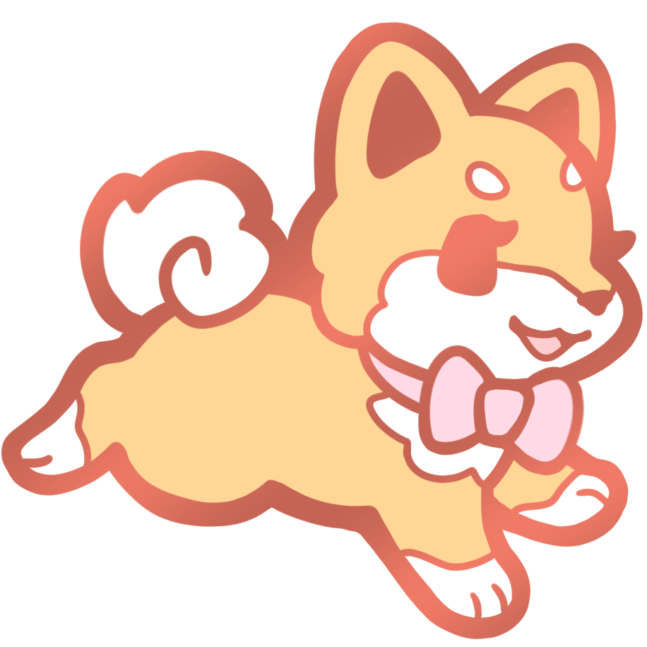 Shiba Inu Puppy Collar Pins - Red Pink