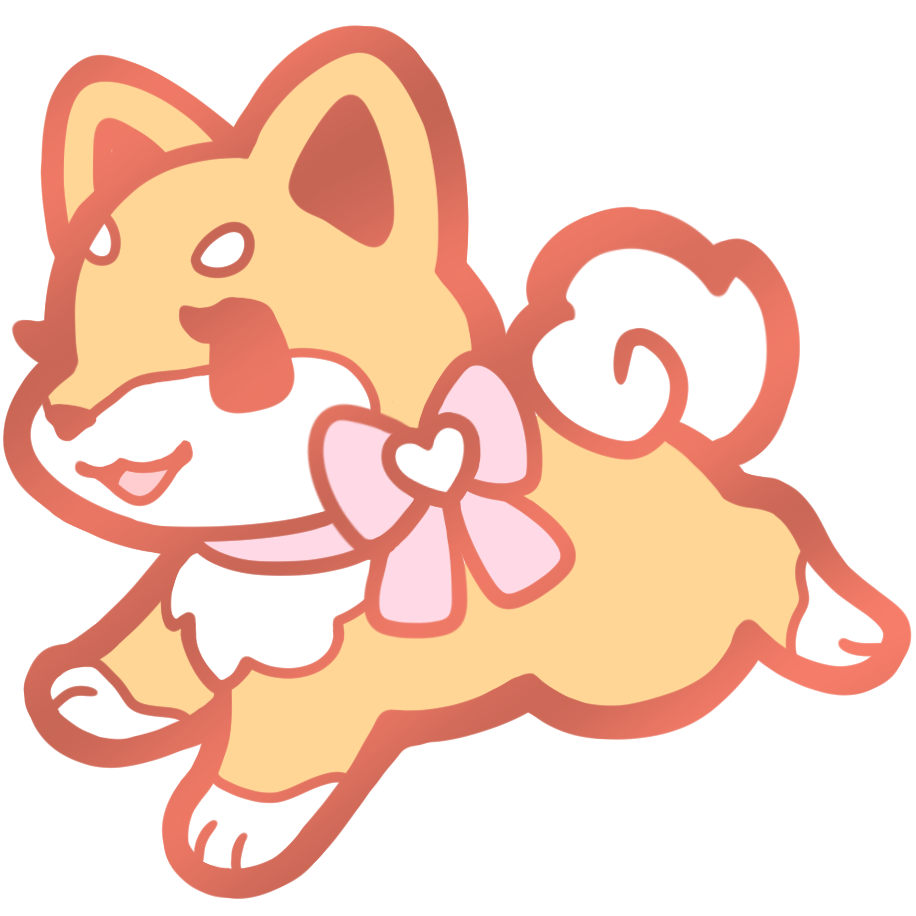 Shiba Inu Puppy Collar Pins - Red Pink