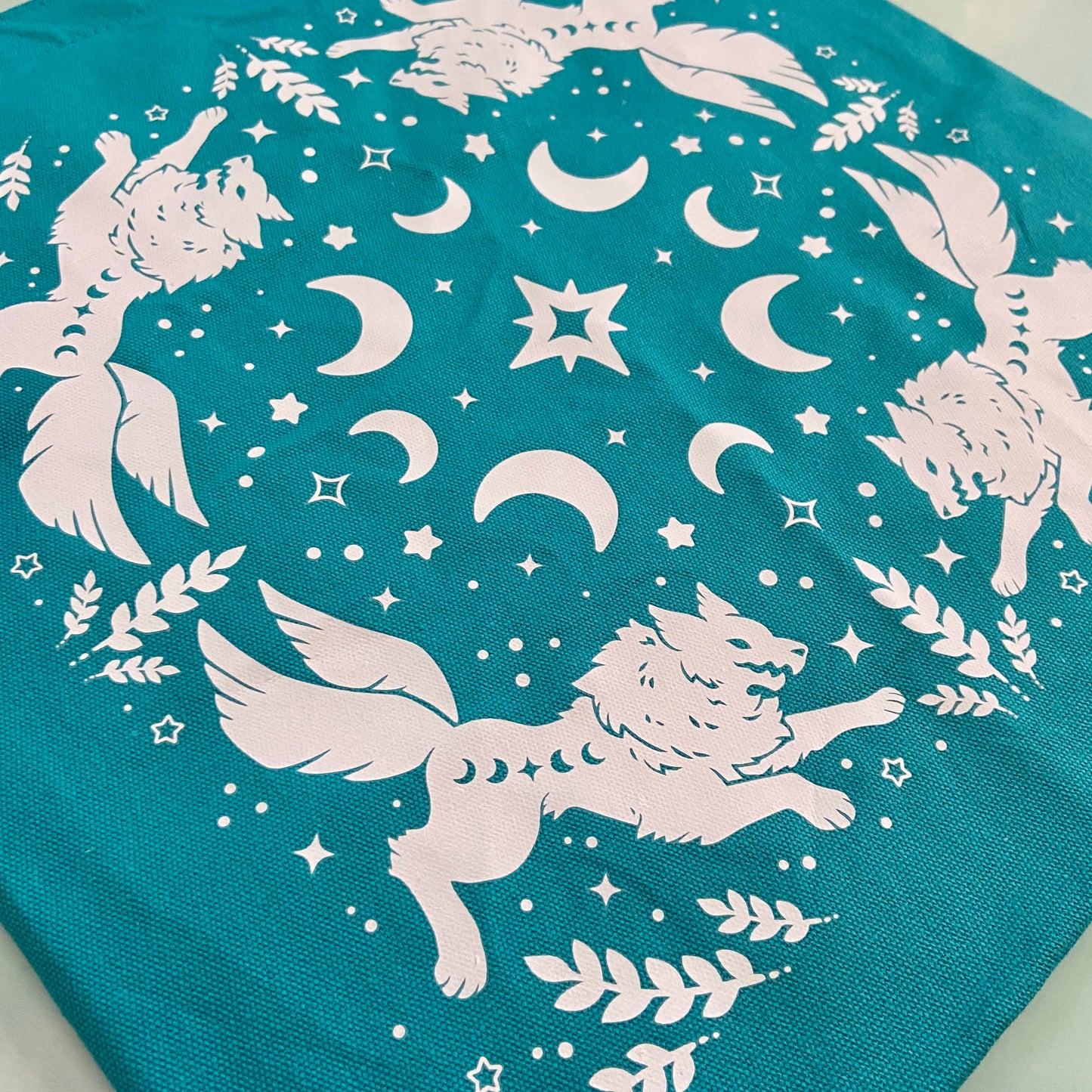 Wolf Tote Bag - Teal