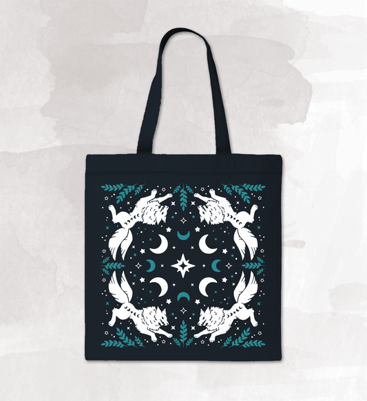 Wolf Tote Bag - Navy