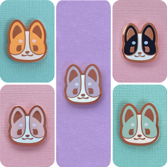 B-GRADE: Corgi Head Pins!