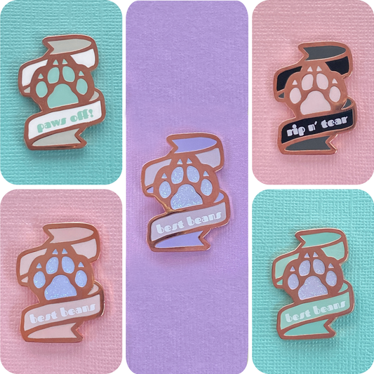 B-GRADE: Paw Ribbon Pins!