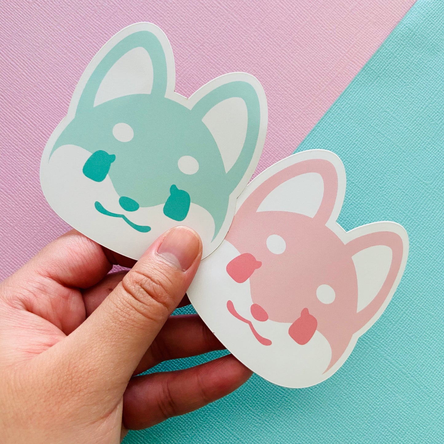 Pastel Doggo Head Stickers