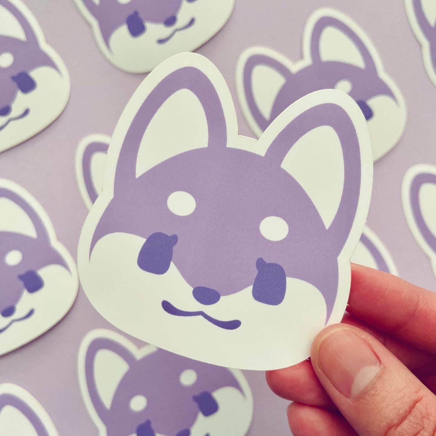 Pastel Doggo Head Stickers
