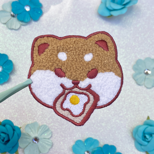 Shiba Breakfast Toast Embroidered Patch