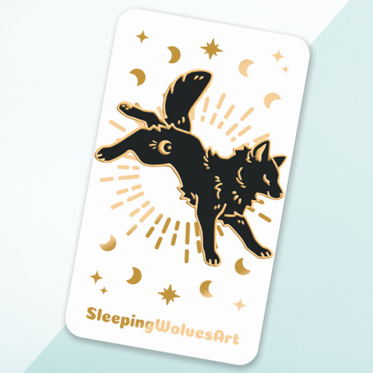 Leaping Wolf - Night Pin