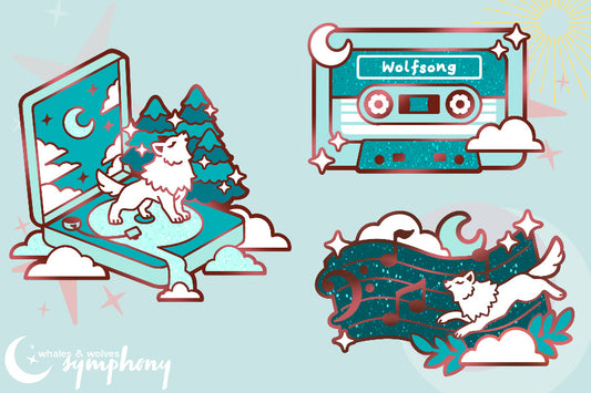 Wolf Music Sheet Pin