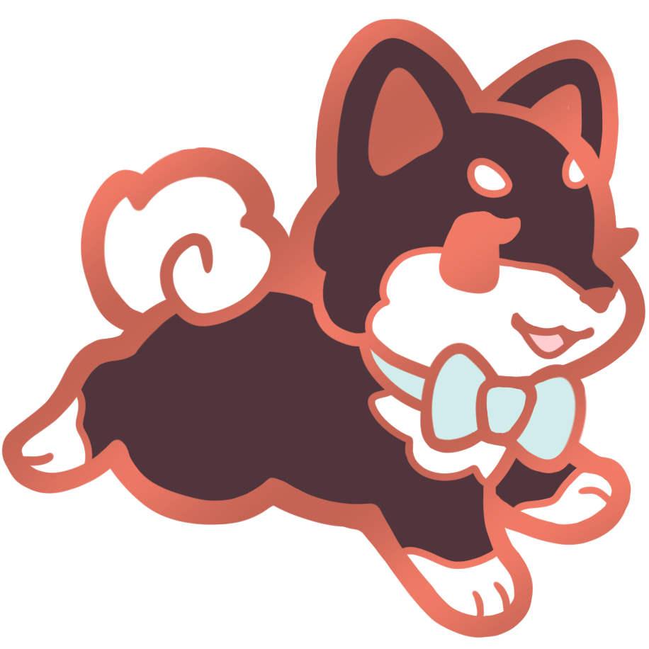Shiba Inu Puppy Collar Pins - Black Mint