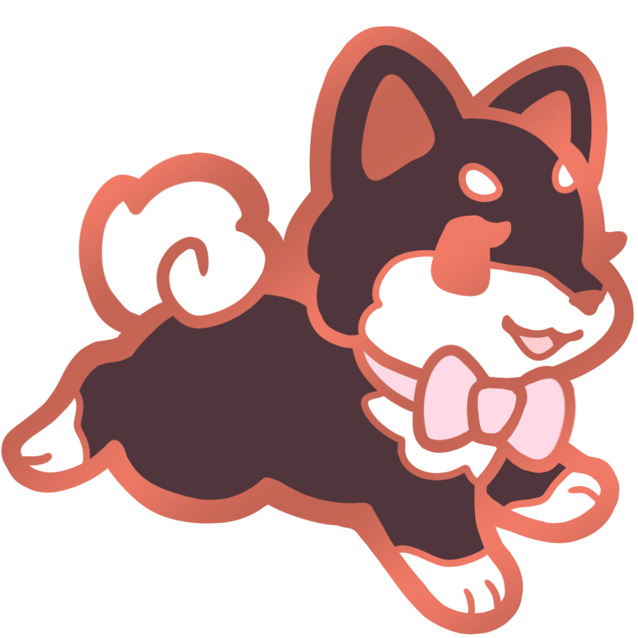 Shiba Inu Puppy Collar Pins - Black Pink