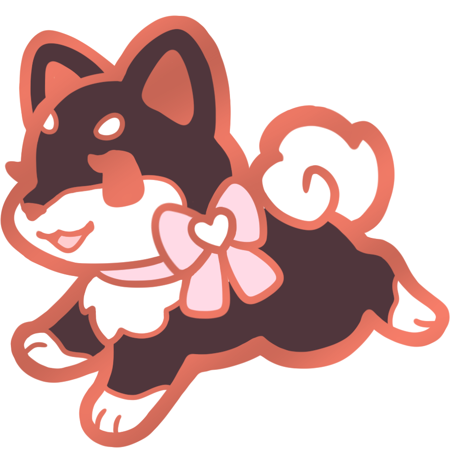 Shiba Inu Puppy Collar Pins - Black Pink