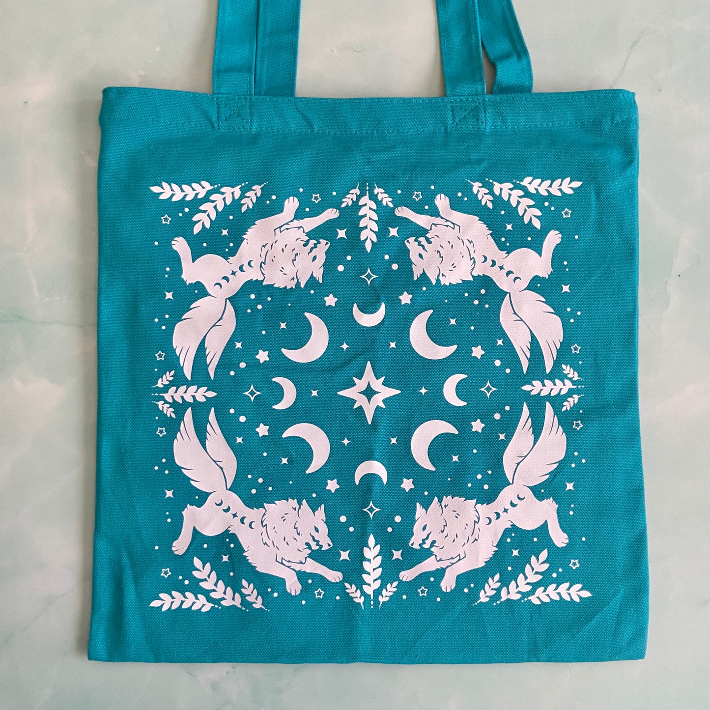 Wolf Tote Bag - Teal