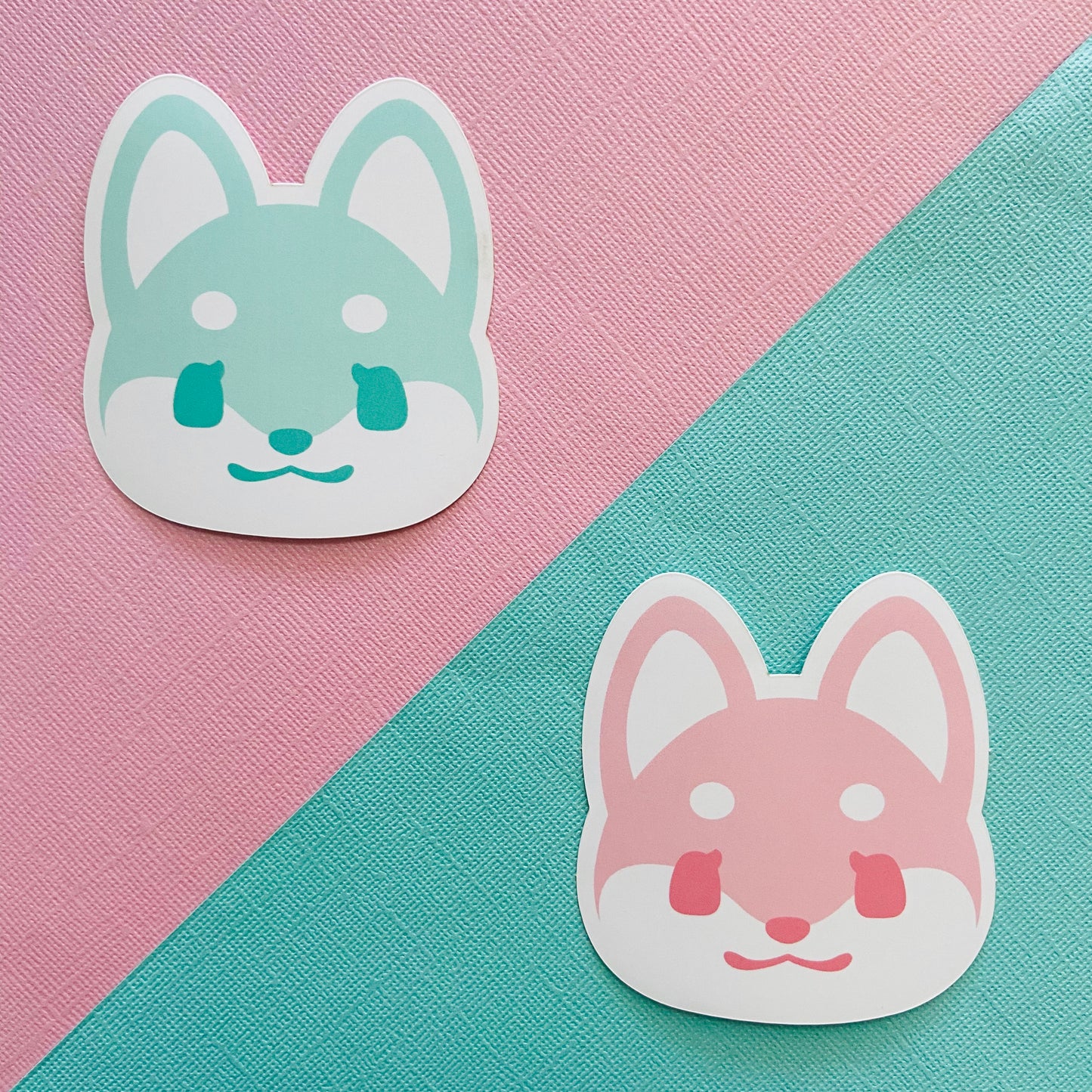 Pastel Doggo Head Stickers